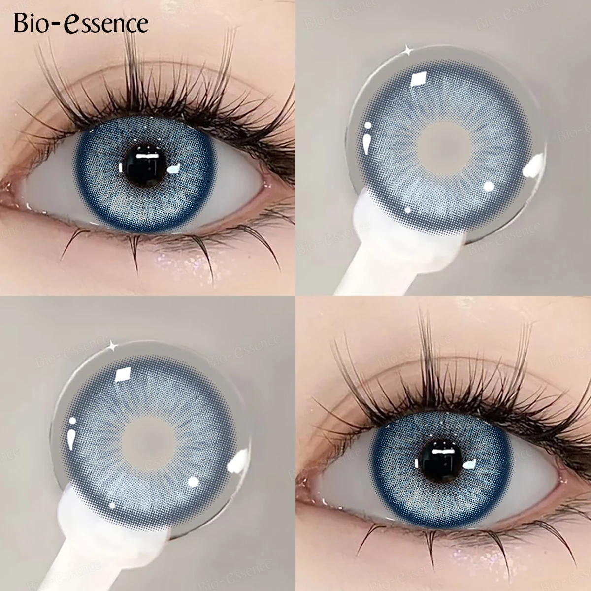 Bio-essense 0~-8.00 Myopia Colored Contact Lenses 1DAY for Eyes with My Fashion Blue Eyes Lenses Korean Fashion Gray Contacts