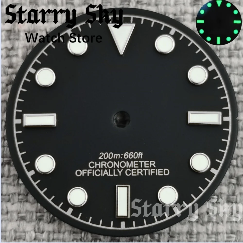 Starry Sky 29mm Black/White/Grey/Blue/Green/Pink/Brown Watch Dial With Green Luminous Fit NH35/PT5000 Movement Watch Accessories