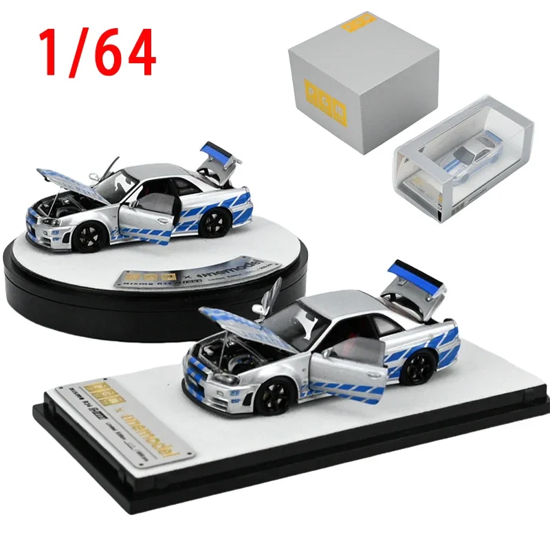 

Car Model Diecast 1/64 Scale GTR R34 Z Sports Car Model Alloy GTR R34 Z Full Drive Vehicle Finished Collection Ornaments