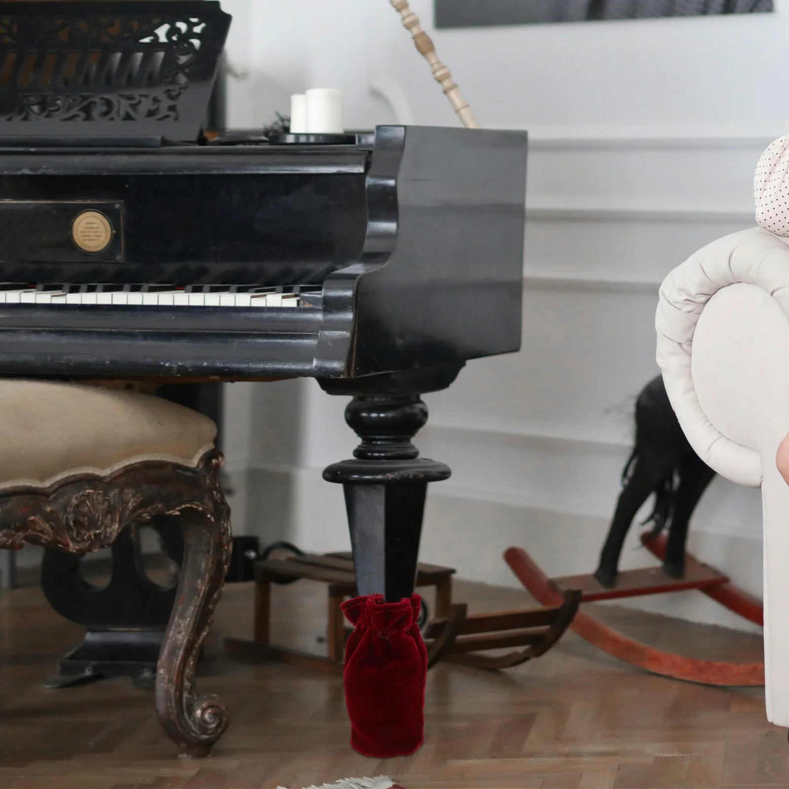 

3Pcs Piano Pedal Cushion Covers Red Protective Case Noise Reduction Antislip Piano Pedal Dust Shielding Slipcovers