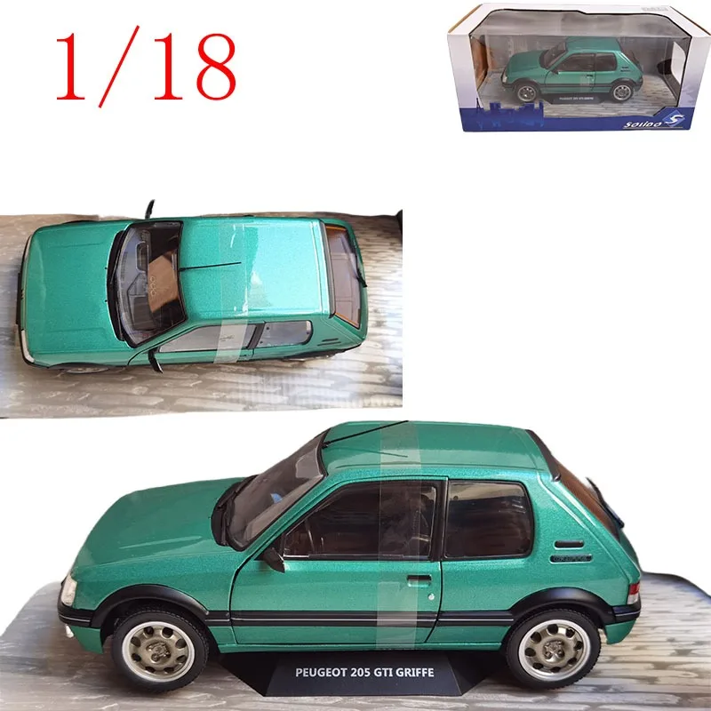 

SOLIDO литой под давлением масштаб 1/18 ‌ Peugeot 205 GTI с логотипом Peugeot в зеленом сплаве, модель автомобиля, игрушки для мальчиков, подарочные игрушки для детей