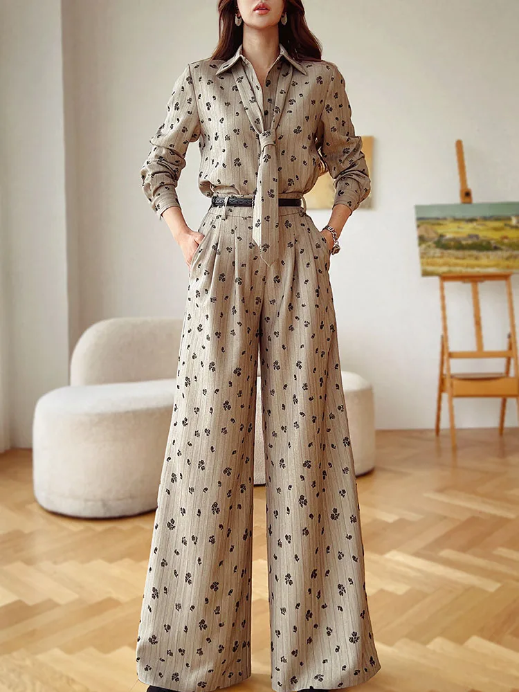 DABUWAWA Striped Flocking Draped Pants Empire Legging Women American Retro Sashes Floor-Length Trousers Y2K Basics DM2ATR002