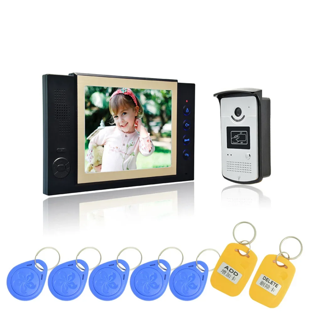 (1 set) Latest Video intercom Smart Home system 8 Inch panel HD night version Video door phone waterproof camera RFID card open