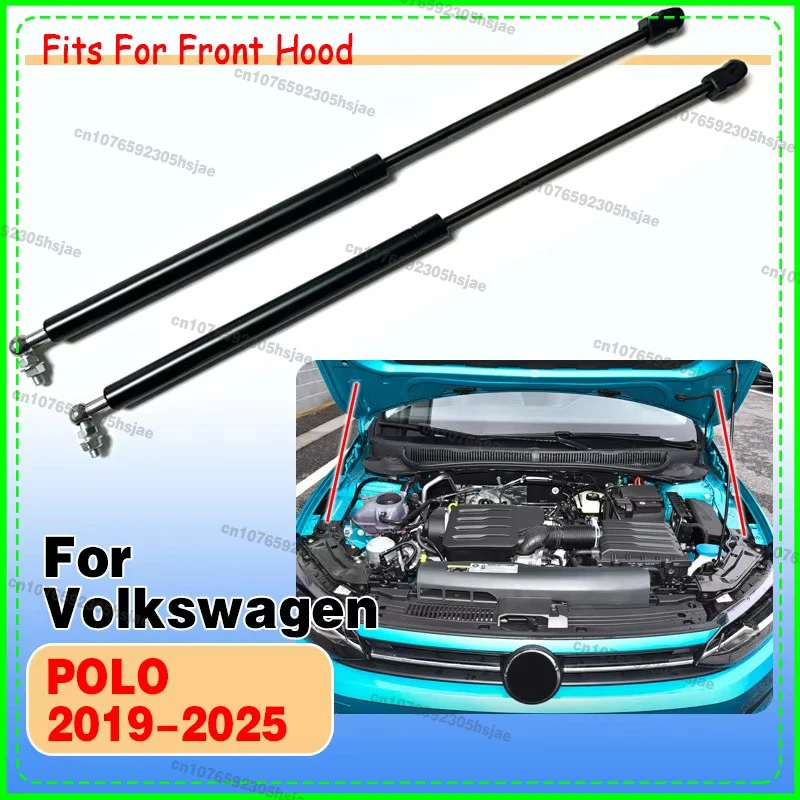 For Volkswagen VW POLO MK6 AW BZ 2019-2025 Refit Hood Gas Spring Shock Absorber Strut Bars Support Rod Car-styling