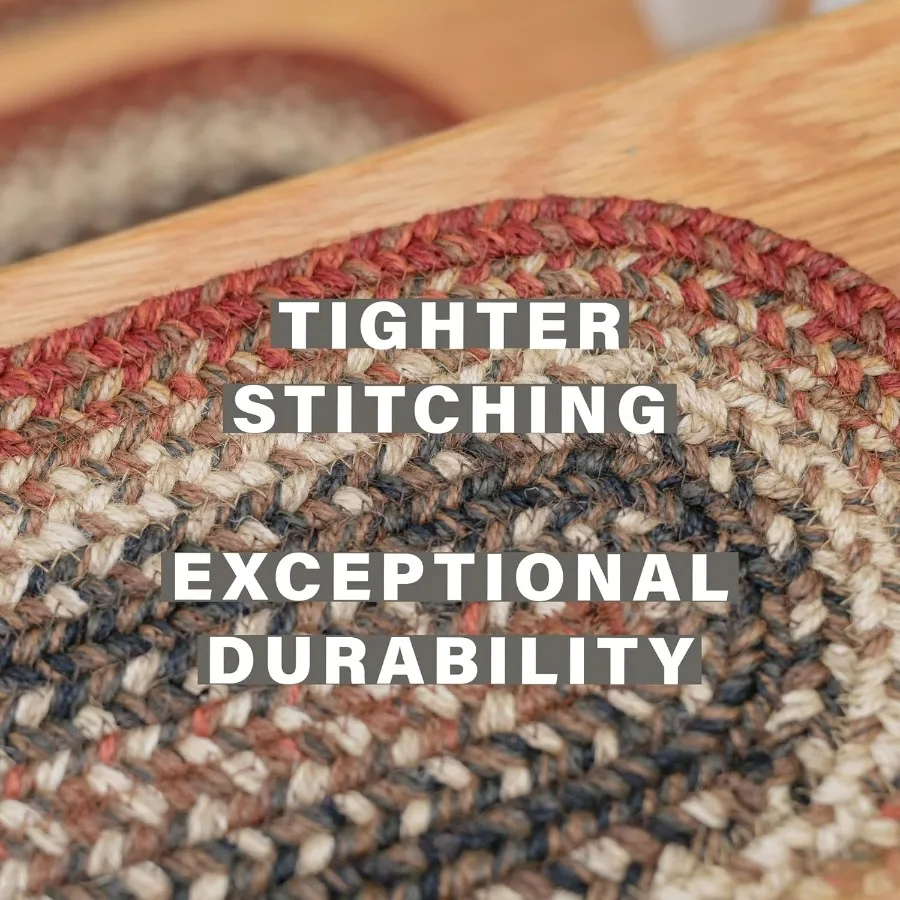 تشيستر الجوت مضفر الدرج خطوة معالج البلد لودج ديكور مجموعة من 13 الأحمر 8x28 البساط البيضاوي للسلالم سهلة التنظيف بإحكام Sti