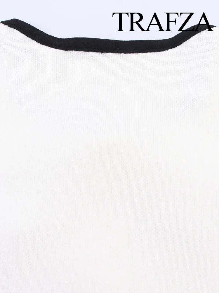 

HH Women's Autumn Fashion Versatile Short Sleeves Knitted Cardigan Contrast Color Lace Up Single-breasted With Pocket Tops