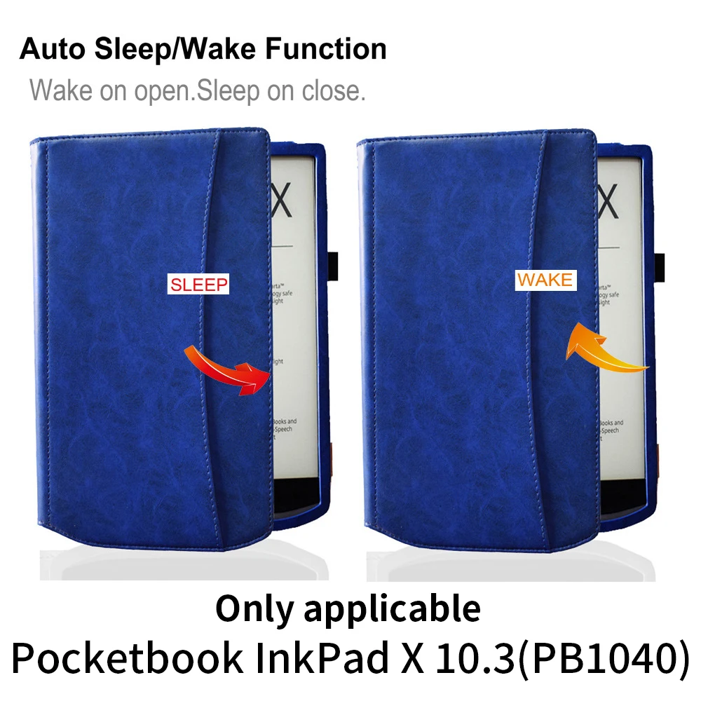 Auto Sleep Wake Shockproof Magnetic Leather Cover Fit PocketBook InkPad X 10.3 PB1040 Anti-Drop Portable E-Reader Folio Shell