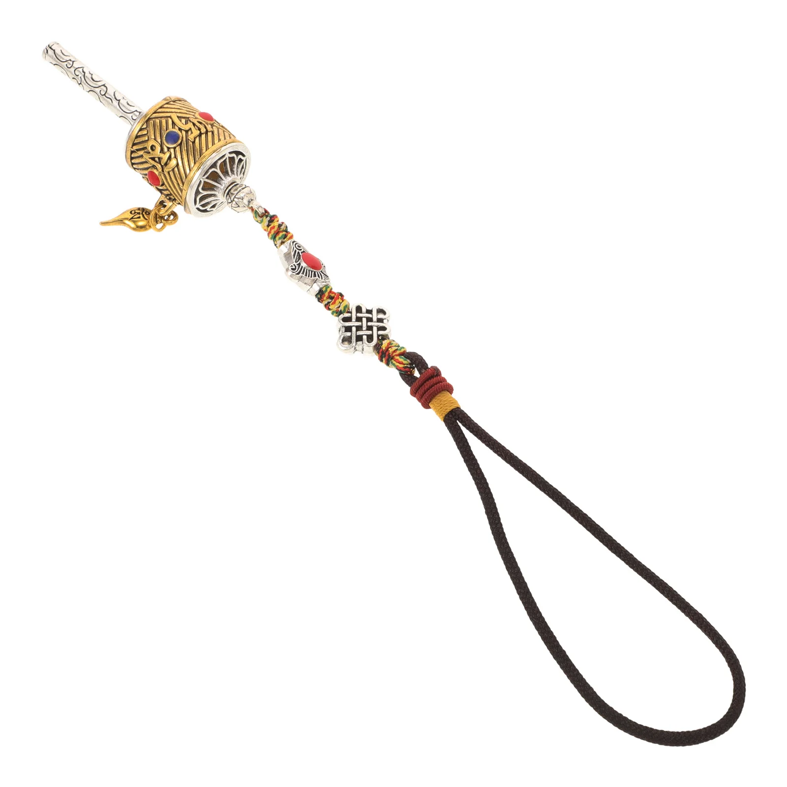 

Car Hanging Ornament Tibetan Style Six-Word Om Pendant Retro Chinese Knot Tassel Feng Shui Amulet For Car Mirror