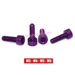 Purple M3 M4 M5 M6 Aluminum Alloy Hex Socket Head Cap Screw Anodized Aluminium Allen Bolts Machine Screws DIN 912