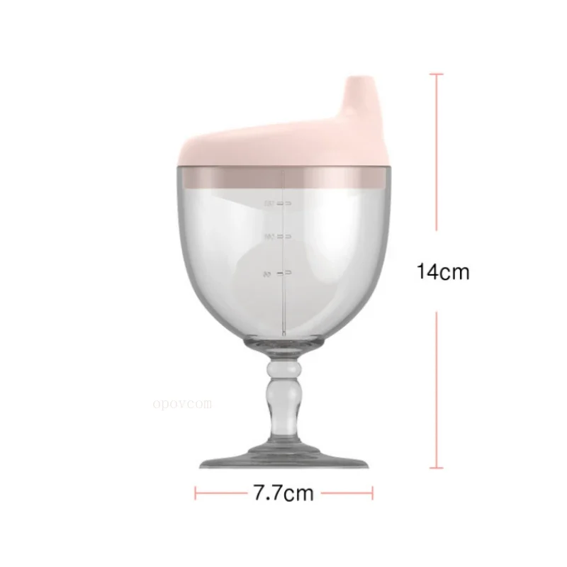 150ml Plastic Baby Infant Learning Drinking Cups Creative Wine Glass Shaped Kids Milk Juice Feeding Goblet Duckbill Cup Bottles