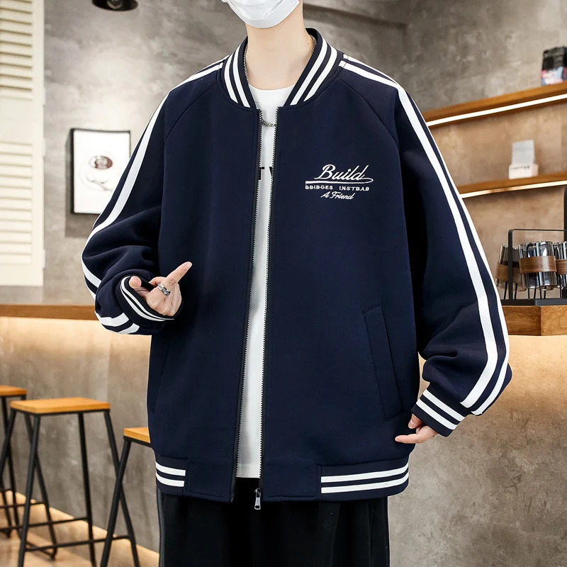 

Мужская бейсбольная куртка на весну-осень 2025 года, новая, с вышитыми буквами, повседневная, модная, молодежная, свободного кроя, с длинными рукавами и застежкой-молнией