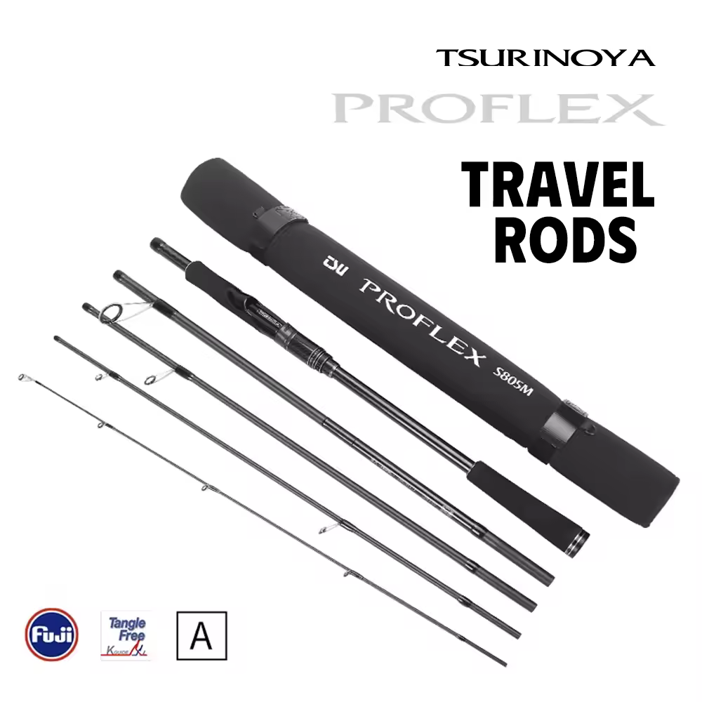TSURINOYA PROFLEX 5 Section Spinning Baitcasting Fishing Lure Rod 2.44m Sea Bass MF Action M ML FUJI Guide Carbon Portable