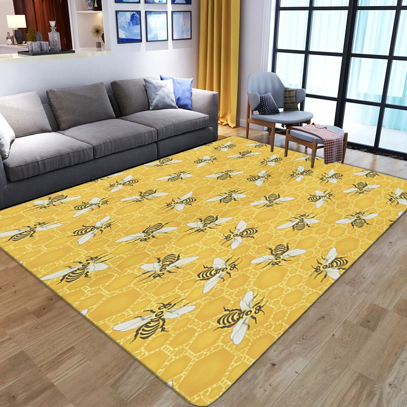 3D Fruit Mango Printed Carpets for Living Room Children's Bedroom Bedside Sofa Floor Mat Home Kitchen Bathroom Non-slip Area Rug