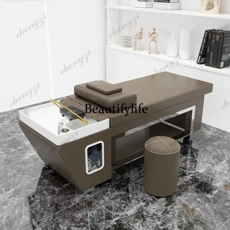 

PPP Fumigation Thai Shampoo Chairs Simple Stainless Steel Water Cycle High-end Shampoo Chairs Hair Wash Comfort