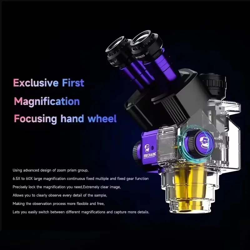 MECHANIC ROBOT Z4 6560T 7060T Trinocular Stereo Industrial Microscope Continuous Zoom WF10X25 for Phones PCB repair tools Sets