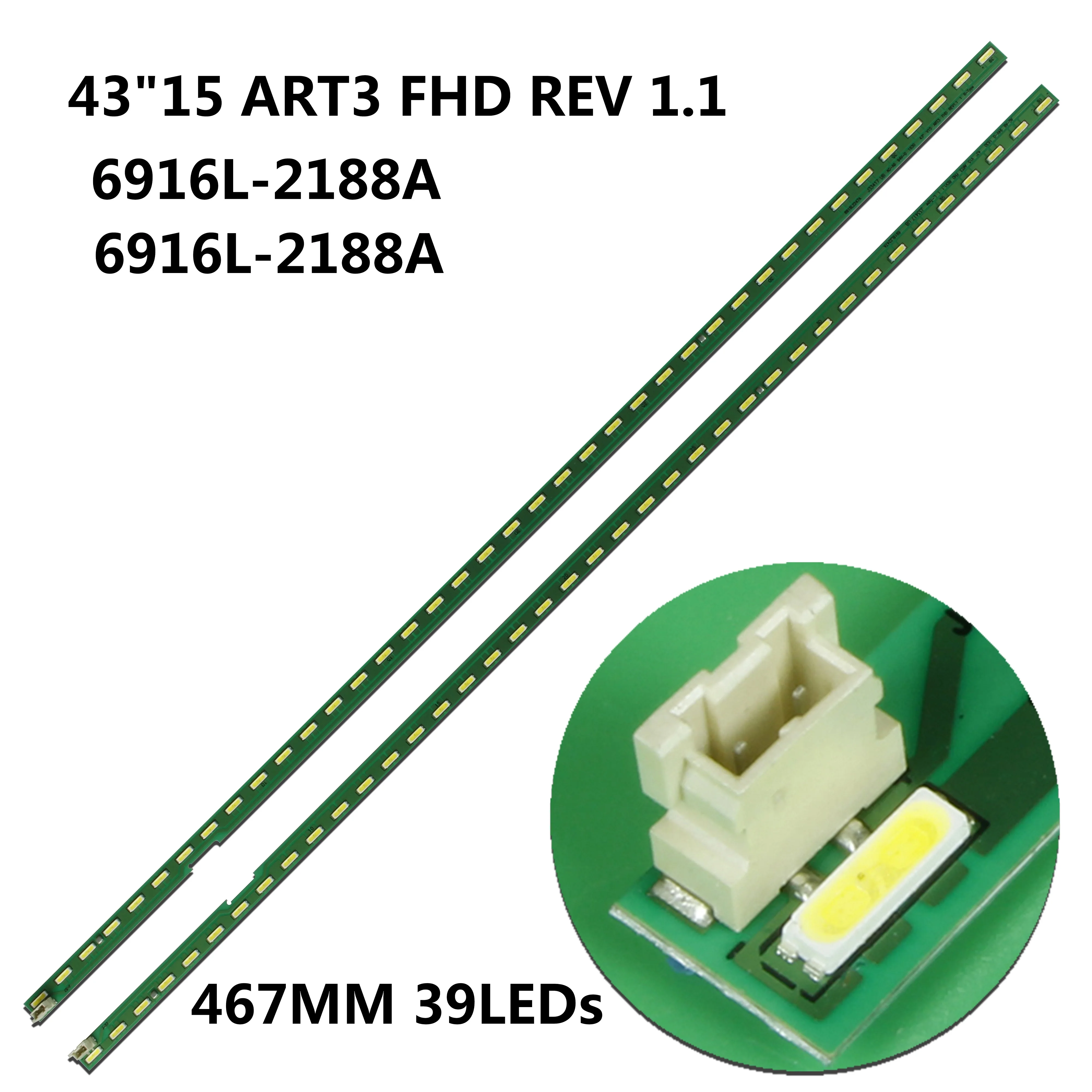 

Новинка, 2 шт./компл., 39 светодиодов для телевизора 43 дюйма 43LX540S 6922L-0145A LC430EUE FH M3, светодиодная лента для подсветки 43 15 ART3 FHD R L 6916L2189A 6916L2188A