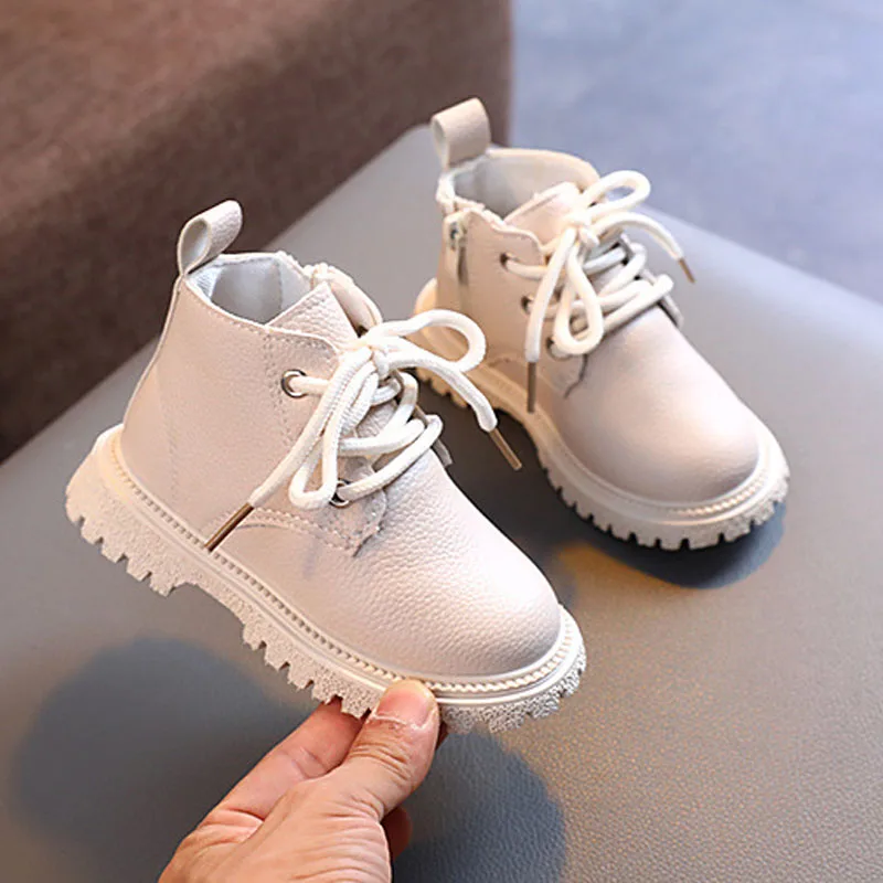 Autumn Winter Kids Boots Fashion Casual Boys Toddler Girls Boots Warm Leather Children Walking Shoes Boys Girls Boots for Kids