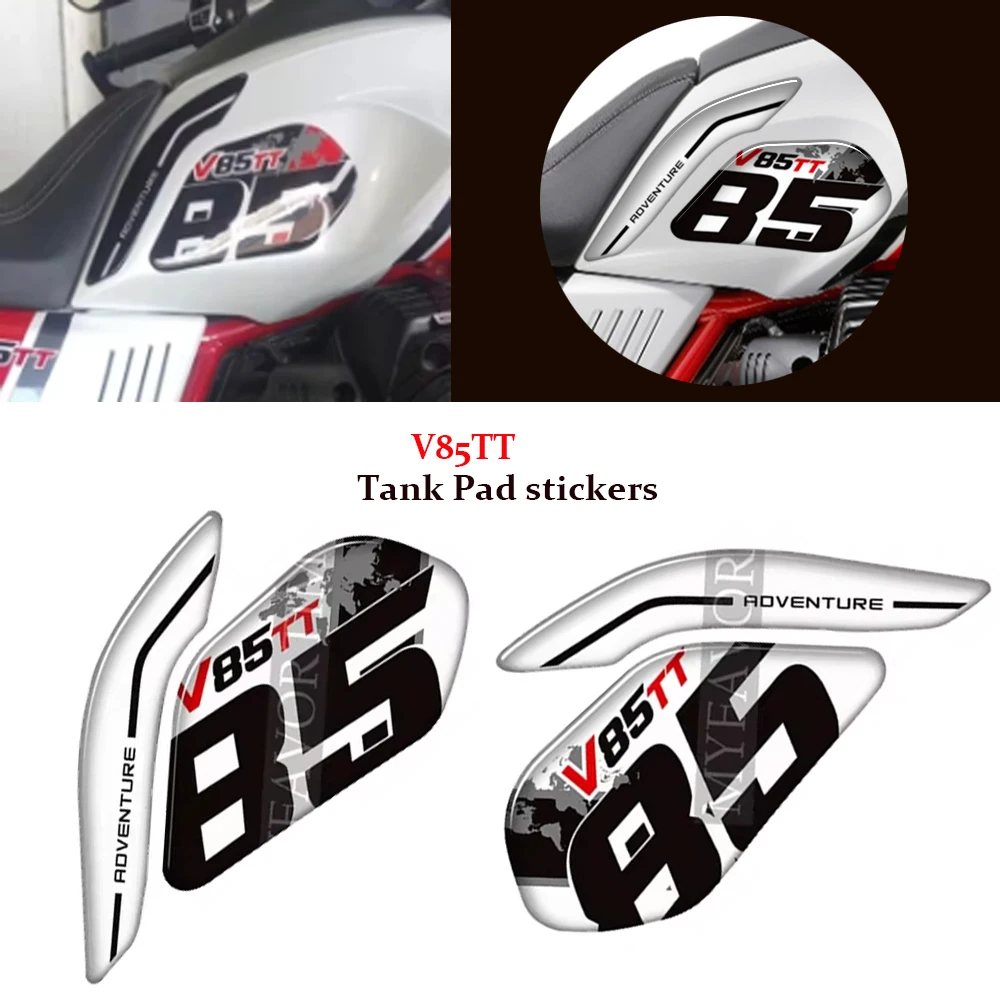 For Moto Guzzi V85TT V85 TT Tank Pad Gas Fuel Oil Stickers Wind Deflector Trunk Protection Decals Luggage Cases Emblem