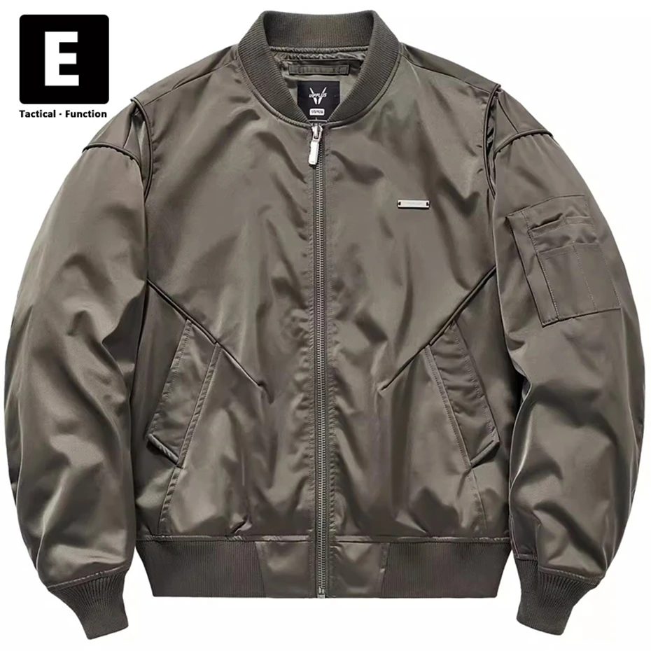 

Bomber Jackets Men Techwear Baseball Jacket Coat Male Loose Cargo Jackets Coats Outdoor Outerwear Plus Size 4XL