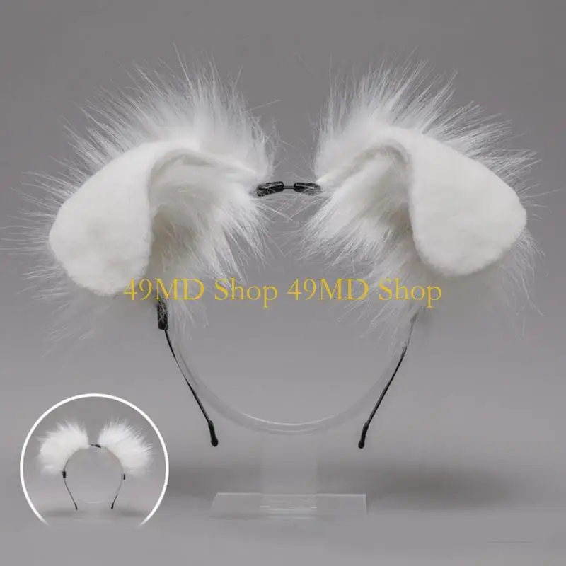 

49MD Женщины пушистые животные Spot Dog Уши головные уши плюшевые аниме для повязки на голову ручной