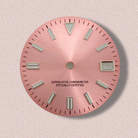 28.5mm S Logo Sunburst Dial Fit NH35/NH36/4R/7S Japan Movement Green Luminous high-Quality Watch Modification Accessories