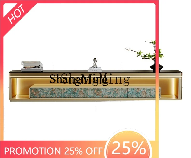 

CL cabinet coffee table combination living room solid wood light luxury high-end sense floor cabinet with lamp