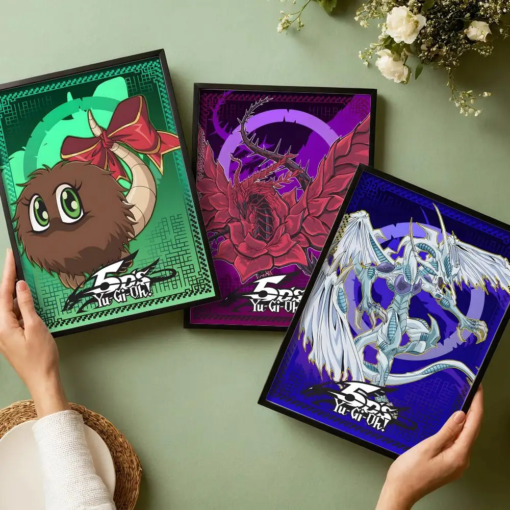 Y-Yu Gi O-Oh Anime Poster Stickers HD Painting Self-Adhesive Art for Bedroom Living Room Home Decor Modern Wall Decals Gift