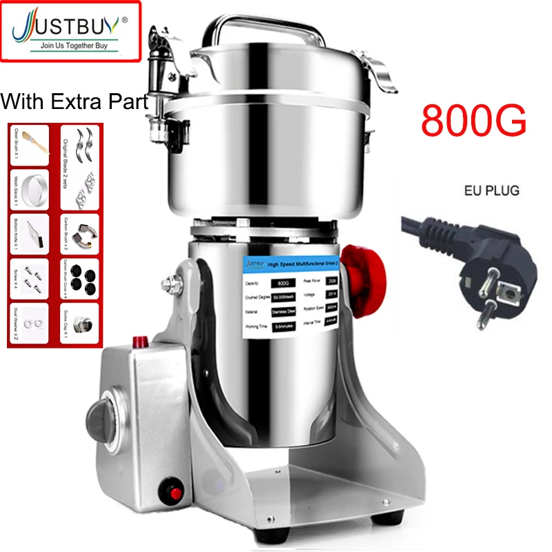 Onderdelen Gratis Grote Capaciteit 800G 3000W Kruidenmolen Koffiezetapparaat Graan Kruiden Molen Geneeskunde Tarwe Mixer Droog voedsel Grinder