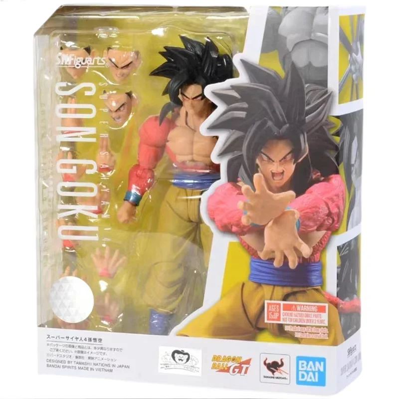 In Stock Original Bandai S.H.Figuarts SHF Dragon Ball GT Super Saiyan 4 Son Goku Anime Action Figure Model Toys Gifts For Kids