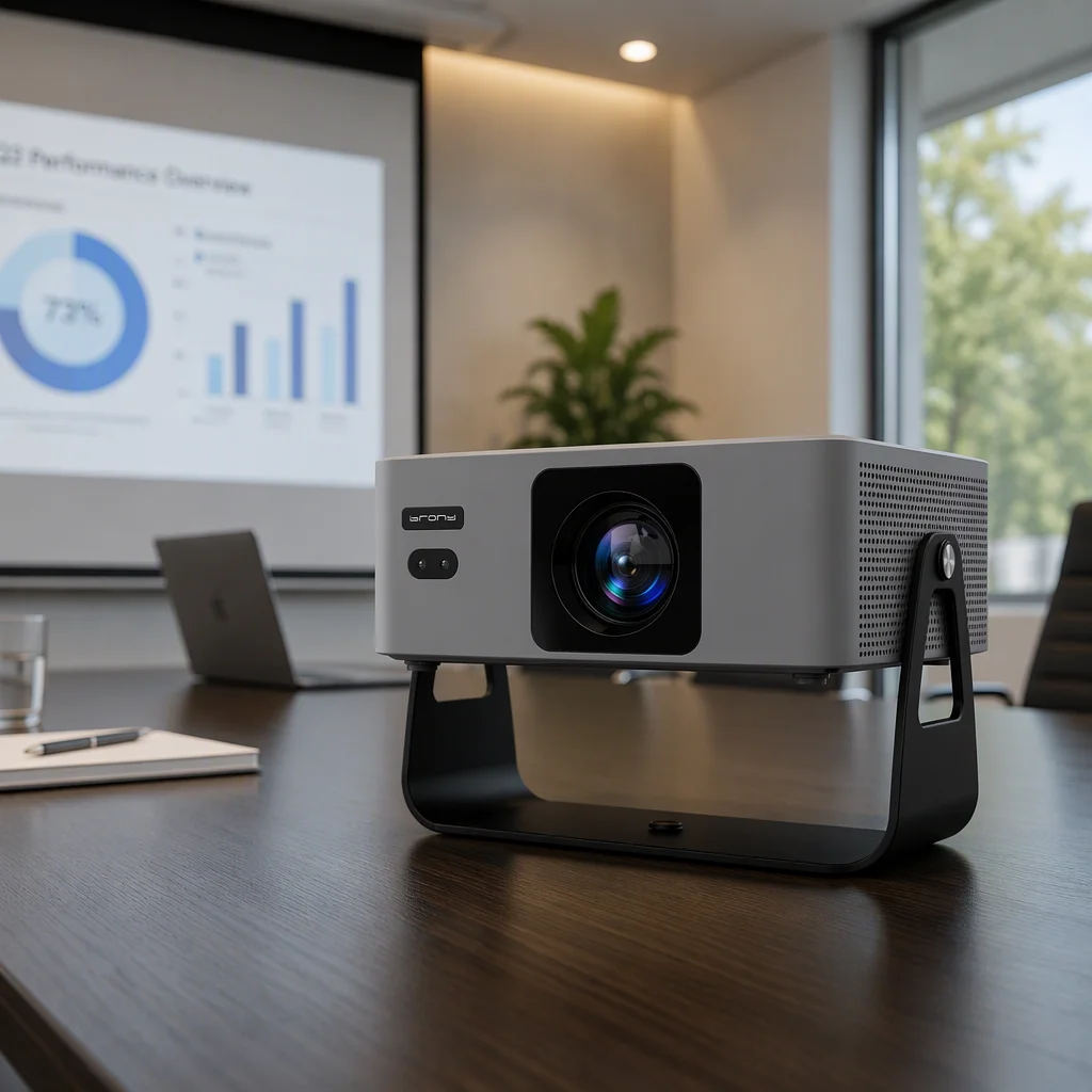 Portable Android 14 Projector 1080P 300 Lumens WiFi 6 Mini LCD 3D Ready Built-in Speakers for Business Education