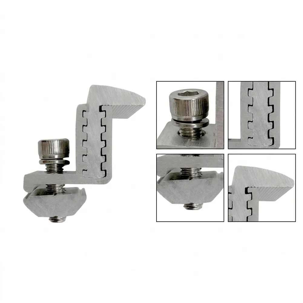 6pcs Adjustable Edge Pressure Block Aluminum Alloy Photovoltaic Bracket Clamp For Solar Panel Mounting System Hardware