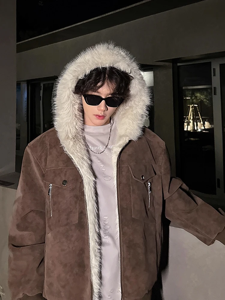 

Retro American Suede Jaet Men's Winter Warm ort Coat Plu Faionable And Haome Camouflage Cotton Clothes