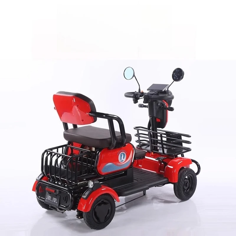 

Electric four-wheeler elderly scooter pick up and drop off children household small battery car elderly moped genuine