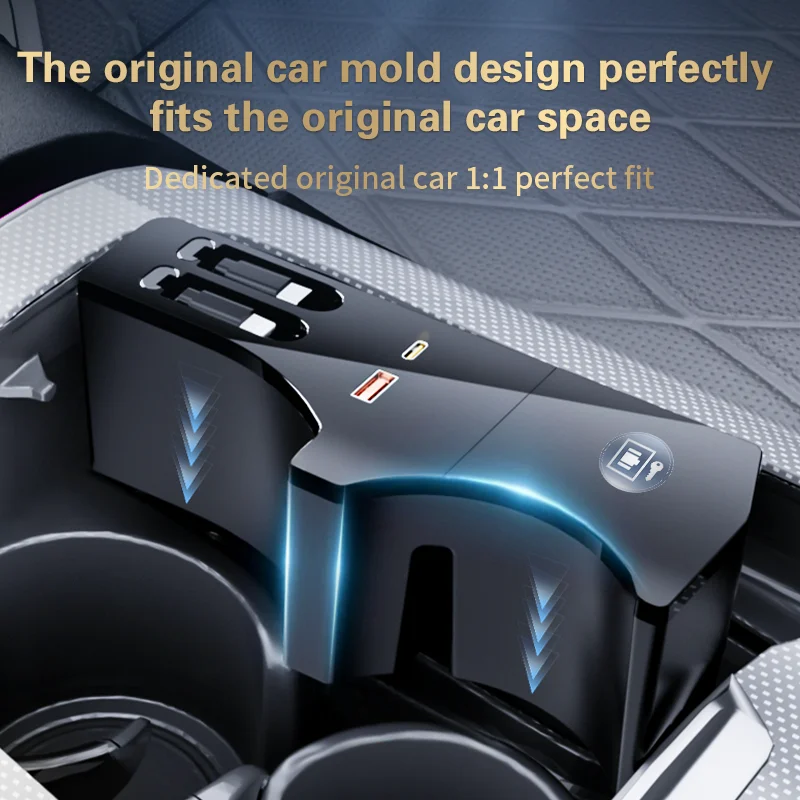 2024-2026 For Mercedes Benz W215 E Class Car Fast Charger Docking Station 130W Cigarette Lighter Splitter USB Converter