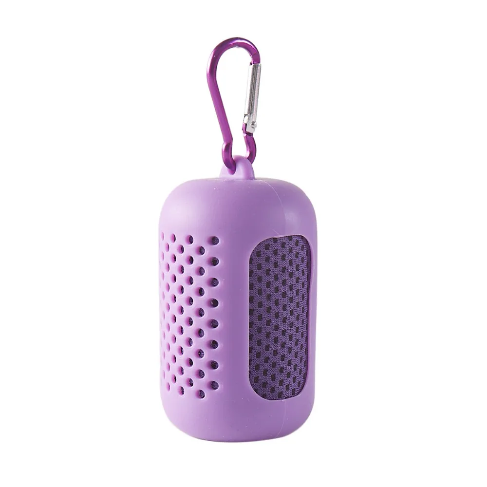 Reusable Mini Sports Cold Towel Quick Drying Microfiber Wrapped Cold Towel Silicone Bag Household Travel Towel Running