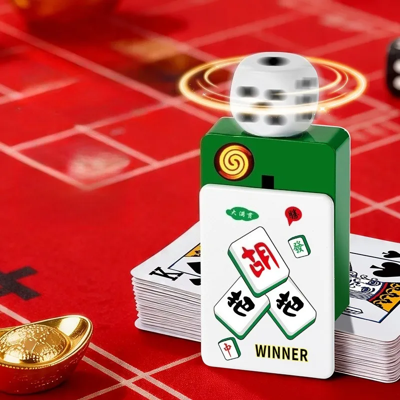 Rotating Dice Mahjong Stereoscopic Design Type-C Charging Tungsten Wire Lighter Pull Down Ignition Outdoor Fun Lighter