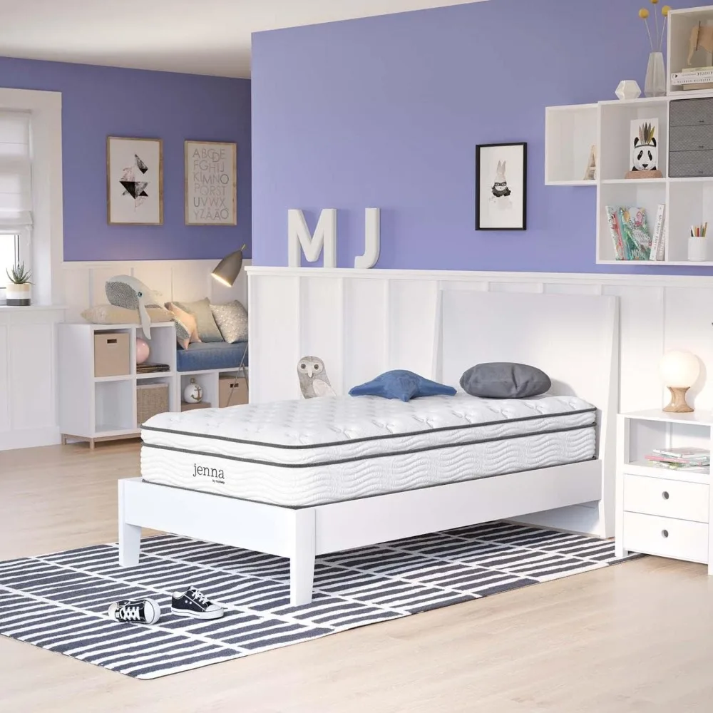 Jcannelle-Matelas jumeau à ressorts intérieurs et en mousse à mémoire de forme, avec Végétenveloppées