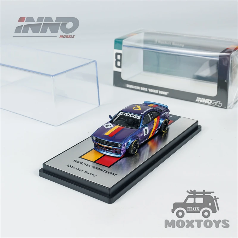 

INNO 1:64 SILVIA S14 # 8 ROCKET BUNNY Фиолетовая литая под давлением модель автомобиля