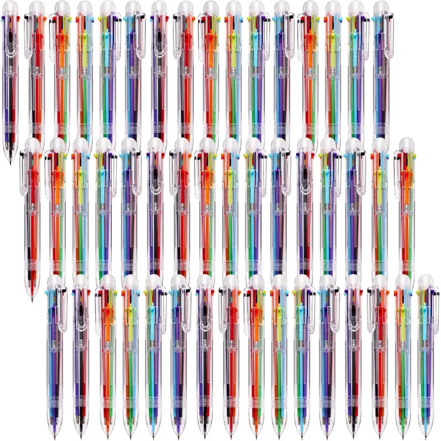 

48 Pack Multicolor Pen for 6in1 Transparent Barrel Pen 6Color 0.5mm Retractable Ballpoint Pens for Office School Supplies Stude