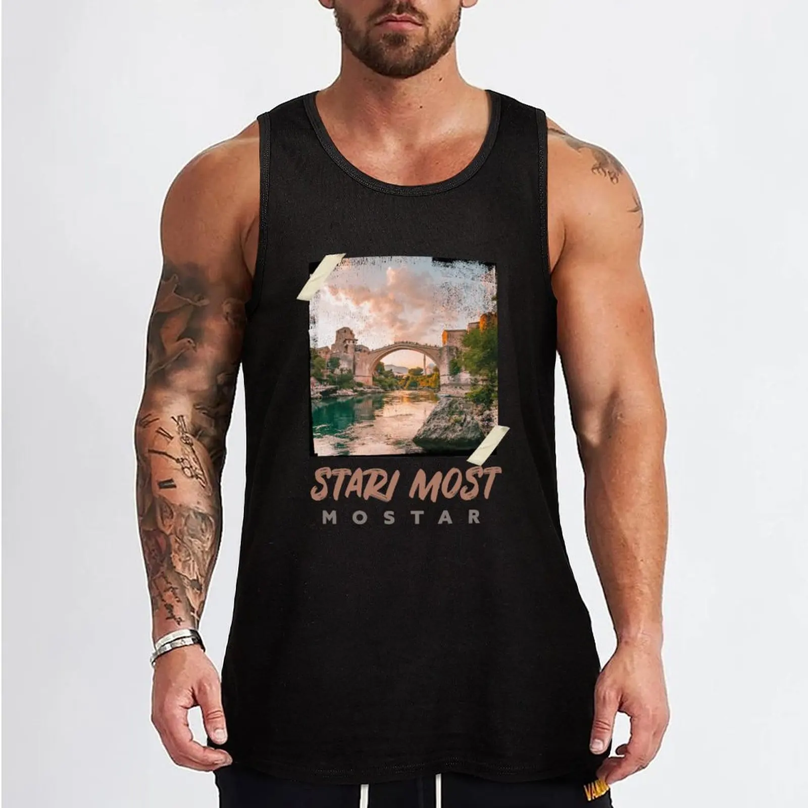 Mostar B&H Tank Top T-shirt male Men's gym clothing vest men