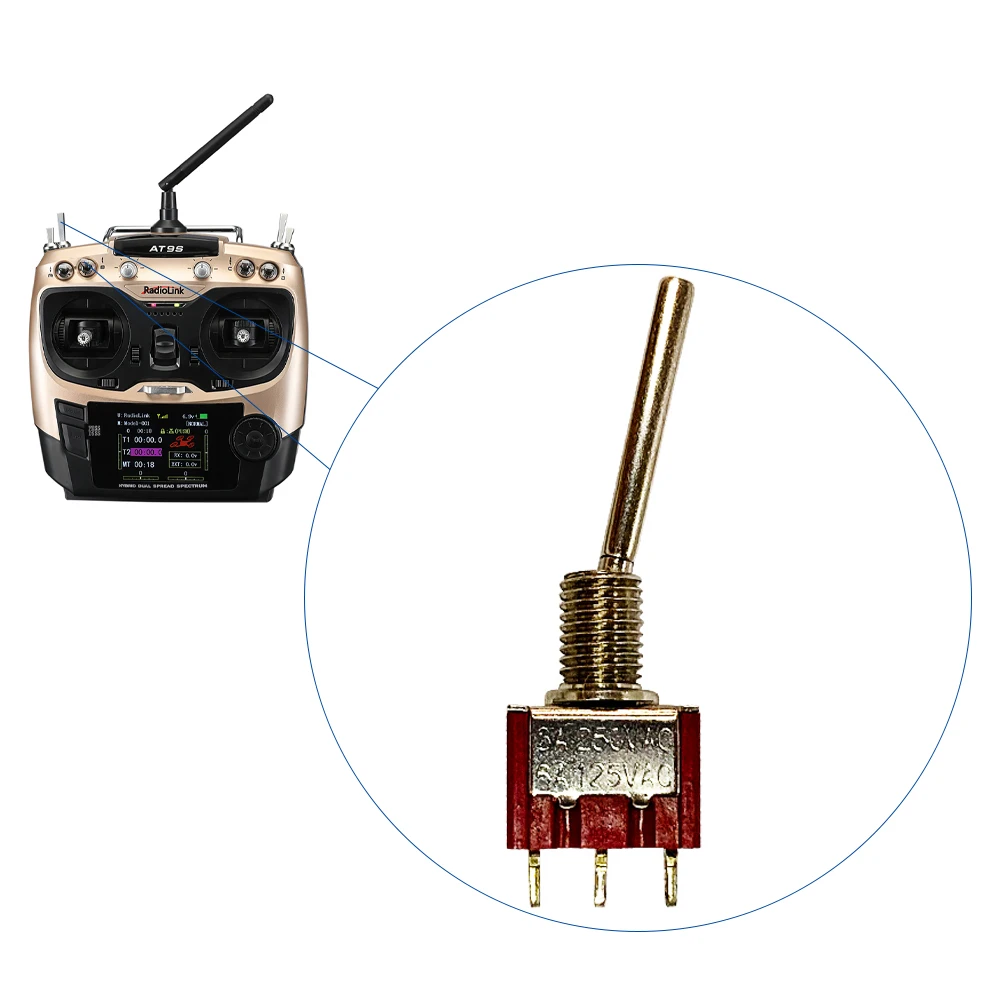Radiolink Two-way-position 2 Gear Long Switch for AT9/AT9S/AT10/AT10II SWB or SWF Accessories Replacement Parts