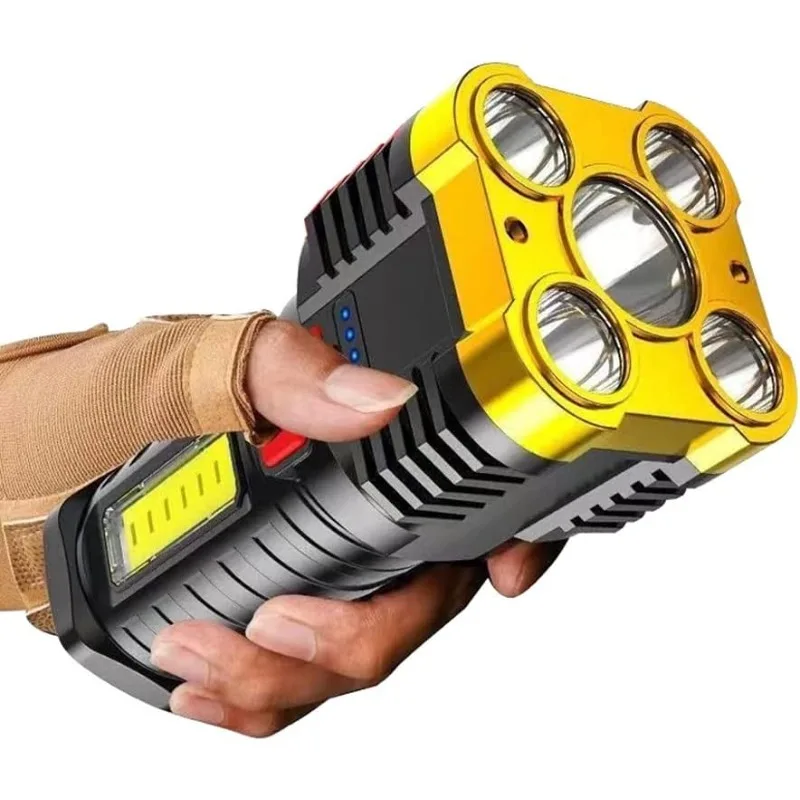 

Five-Nuclear Explosion Led Flashlight, Torches Led Super Bright Rechargeable Strong Light Multifunctional Portable Handheld