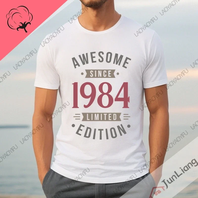 1984 Regalo di compleanno Divertenti T-shirt da uomo per uomo Abbigliamento 100% cotone Streetwear Abbigliamento da uomo T-shirt da donna Regali Y2k