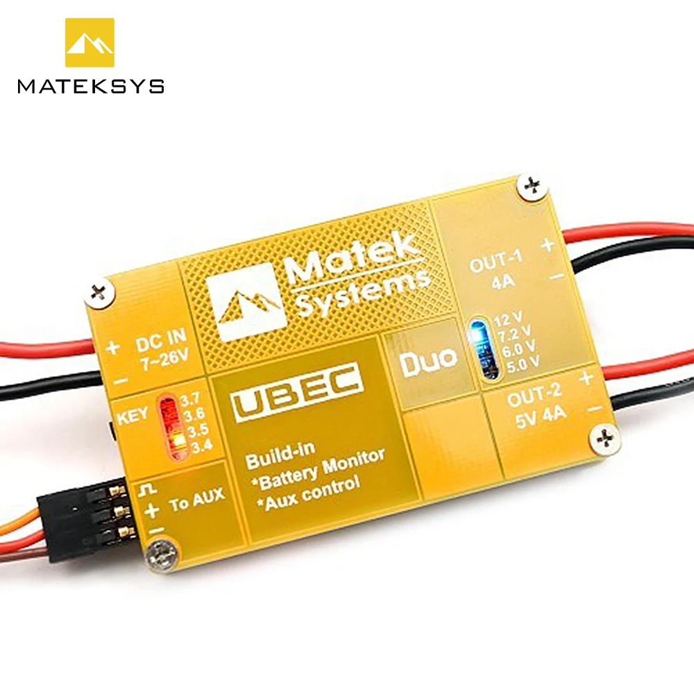 MATEK UBEC DUO 4A/5~12V & 4A/5V 2-6S LIPO For RC Quadcopter Airplane  Multicopter Power Model FPV Drone