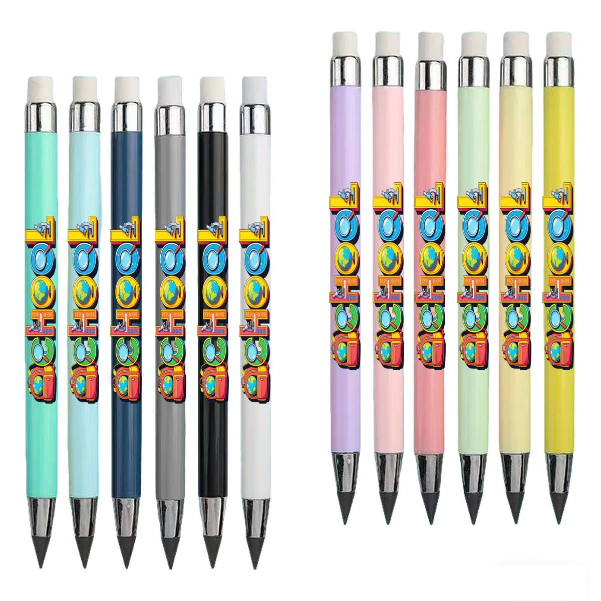 La matita eterna con motivo per scrittura scolastica da 12 pezzi non è facile da rompere, matita per schizzi per studenti