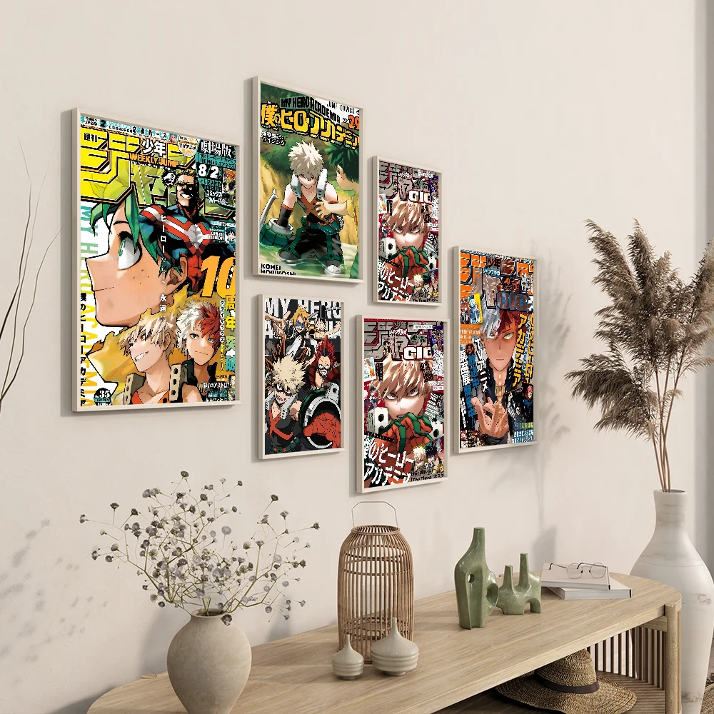 أنيمي B-Bakugo Katsuki الفيلم لزجة الملصقات خمر غرفة المنزل بار مقهى ديكور خمر اللوحة الزخرفية #6