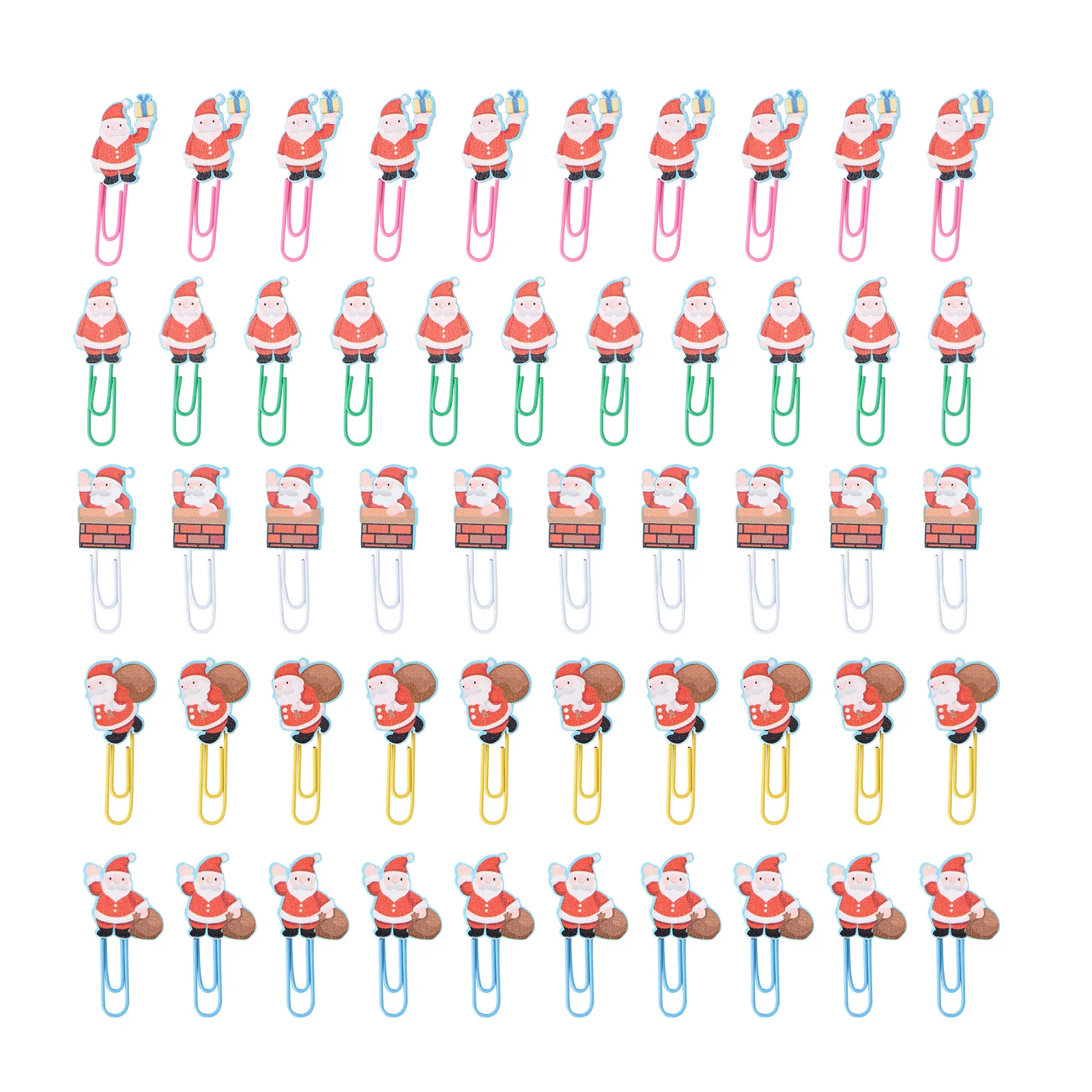 50 قطعة دبابيس ورق سانتا كلوز مقاطع خشبية قوية لمكتب المدرسة الإشارات المرجعية ملف المشابك حامل صفحة الملاحظات دبابيس الورق