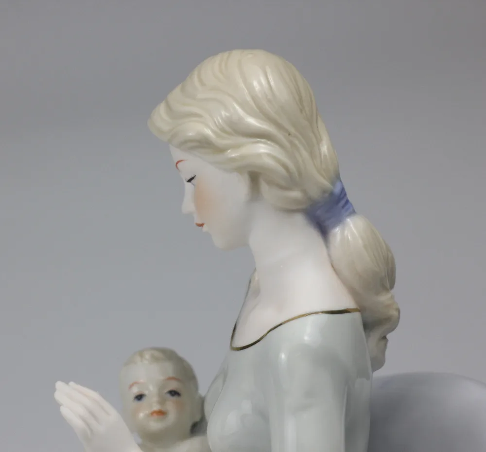 Imagem -04 - Nostálgica Porcelana Mãe e Infantil Decoração Escultura Estátua Cerâmica Motherliness Artesanato Ornamento Presente de Aniversário para a Mamãe