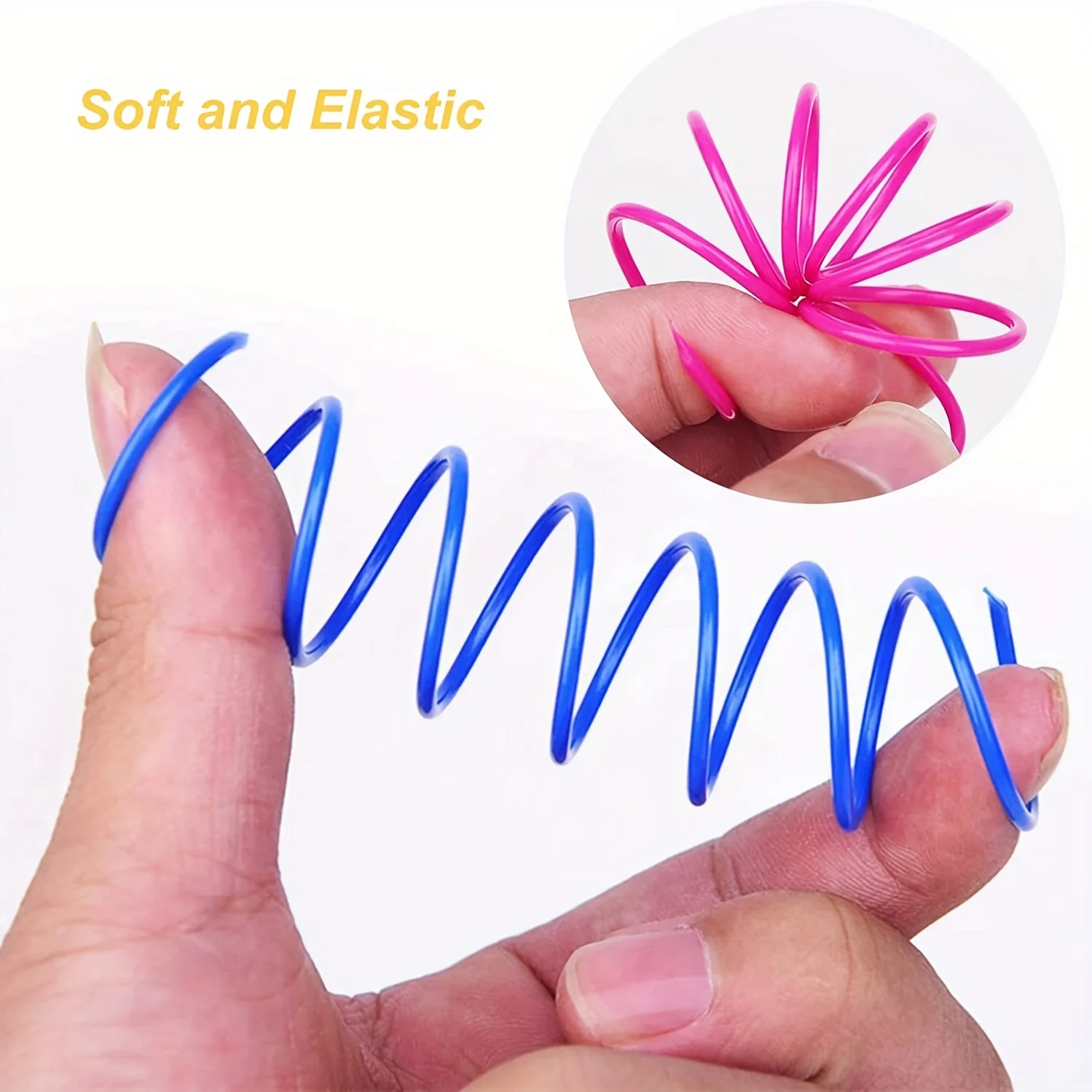 15pcs Random Color Pet Wide Colorful Springs Cat Toys Plastic Coil Spiral Springs for Cat Kitten Pets