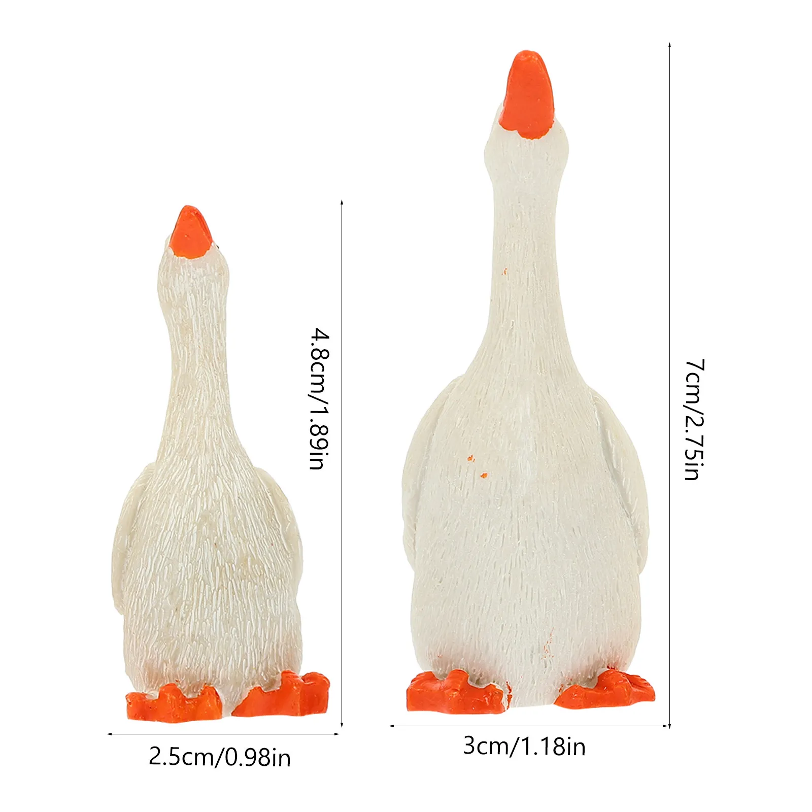 2Pcs Garden Duck Statue Resin Craft Animal Sculpture Home Decoration for Yard Desktop Resin Duck Ornament Garden Sculpture